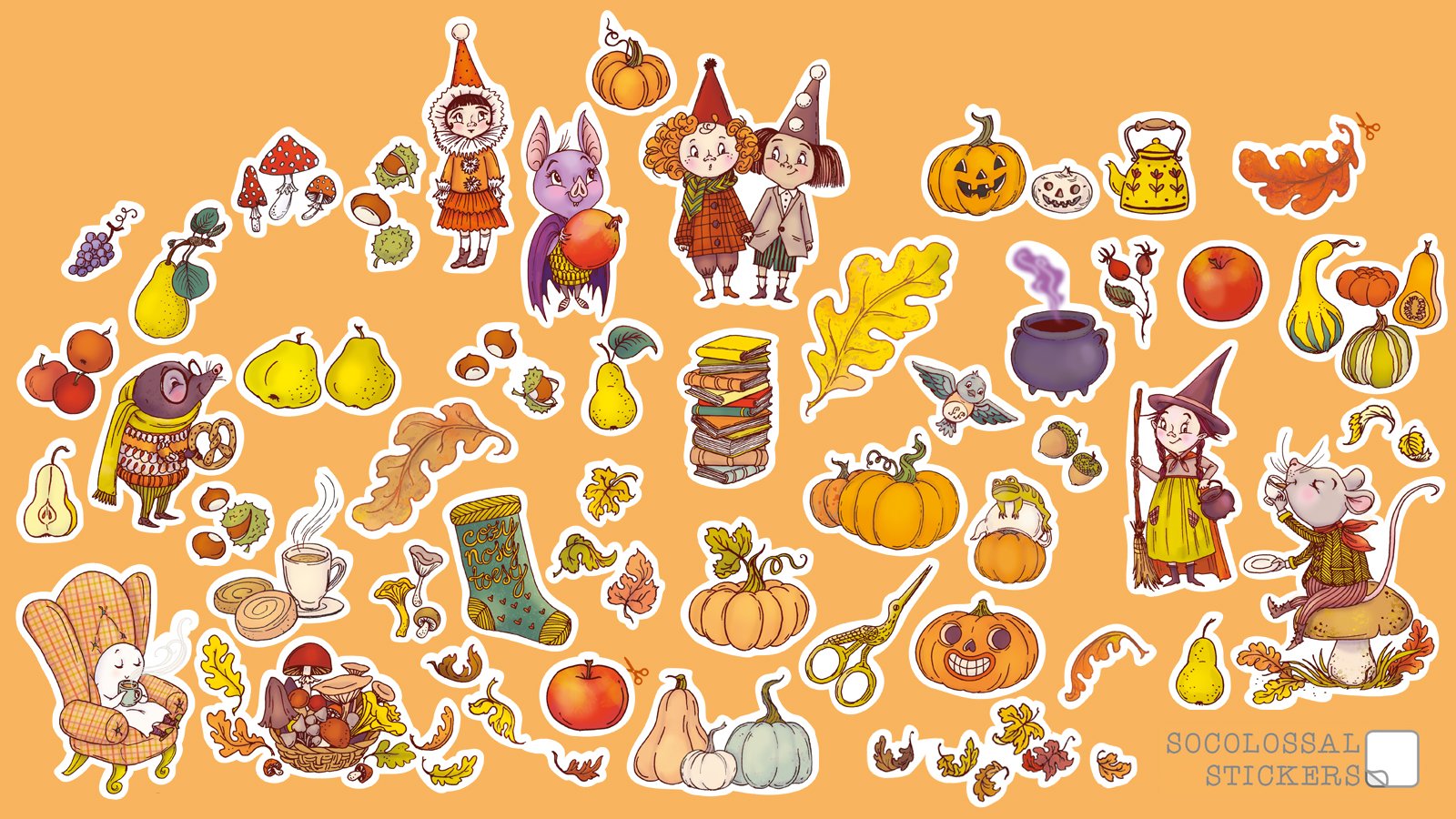 Produs digital: Autocolante Printabile de Toamnă și Halloween