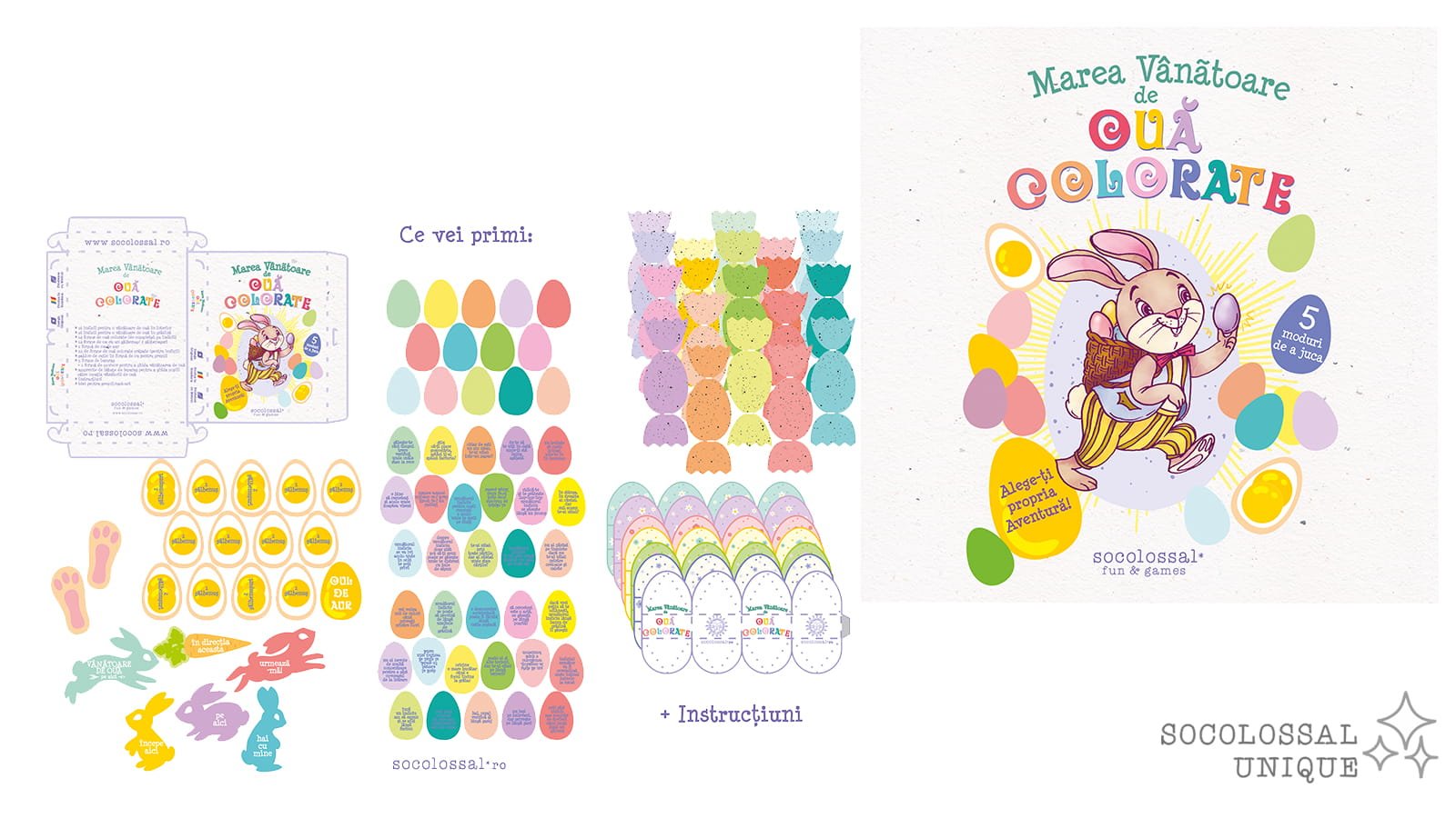 Produs digital: Marea Vânătoare de Ouă Colorate - Set Printabil Pentru Paște